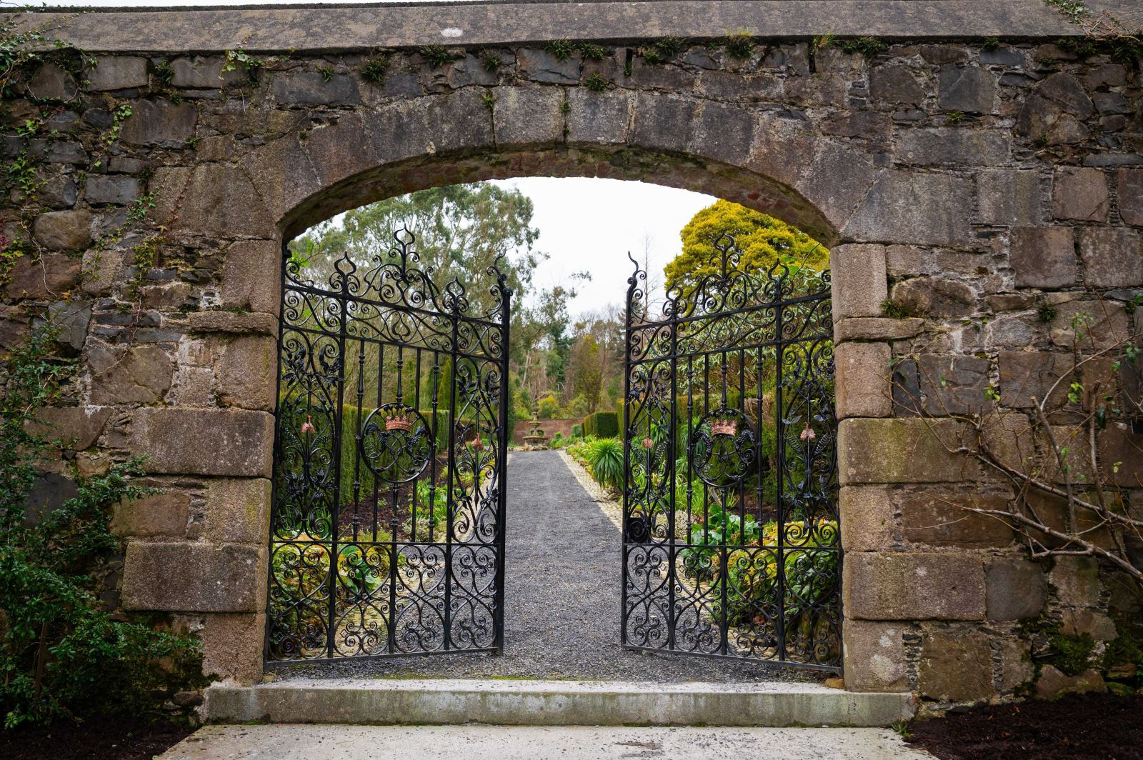 Castlewellan Historic Demesne restored wrought-iron butterfly gate